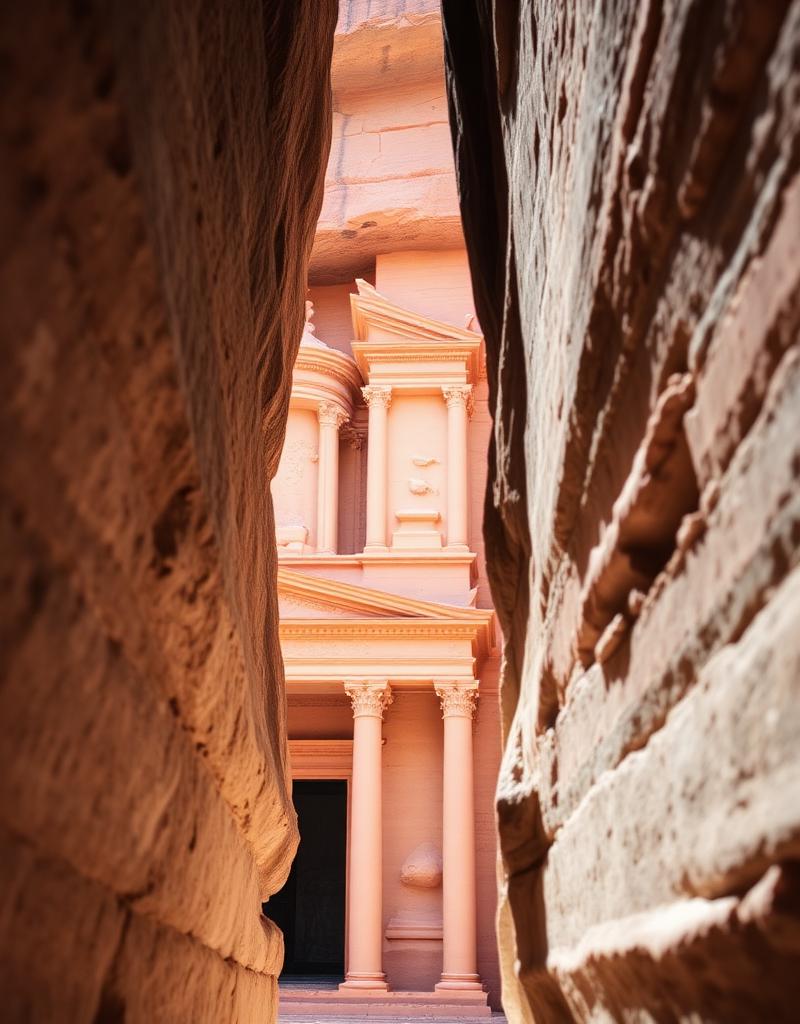 Petra Treasury through the Siq
